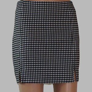 Eye Shadow Women's Junior Black & White Checkered Dress Skirt Size 1 (C374)
